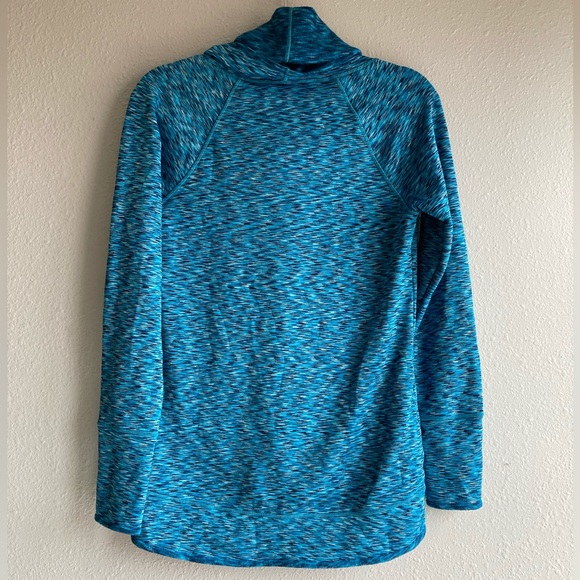 Athleta Tranquillity Space dye Cowl Neck Athletic Thumb Hole Pullover Sweater - Picture 7 of 9